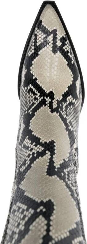 Paris Texas 95mm snakeskin-print leather boots Neutrals