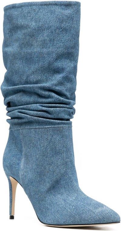 Paris Texas 98mm pointed-toe denim boots Blue