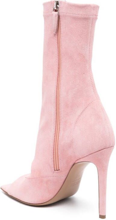 Paris Texas Amanda 105mm suede ankle boots Pink