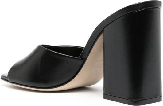 Paris Texas Anja 100mm leather mules Black