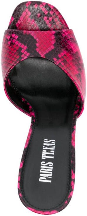 Paris Texas Anja 100mm snakeskin-effect mules Pink