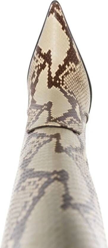 Paris Texas Ashley 95mm snakeskin-effect boots Yellow