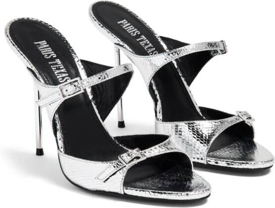 Paris Texas buckled leather sandals Silver