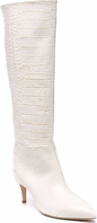 Paris Texas croc-effect stiletto boots White