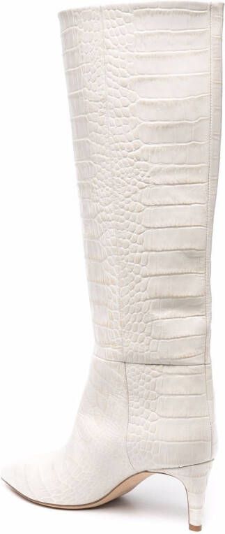 Paris Texas croc-effect stiletto boots White