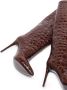 Paris Texas crocodile-effect 105mm knee-high boots Brown - Thumbnail 4