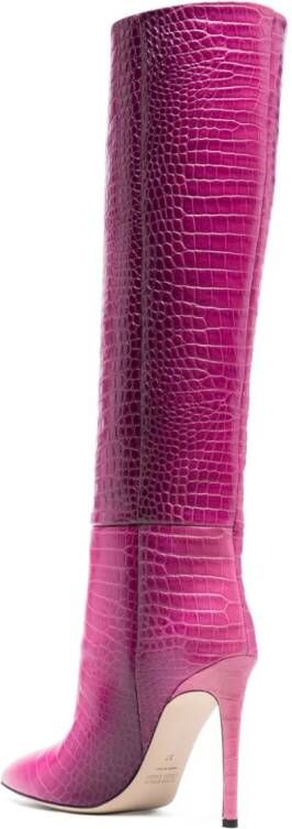 Paris Texas crocodile-effect 105mm leather boots Pink