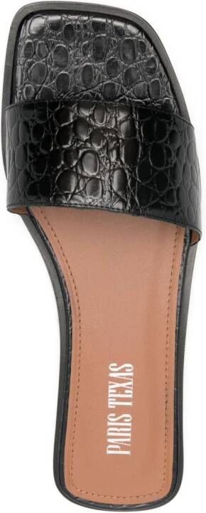 Paris Texas crocodile-effect leather sandals Black