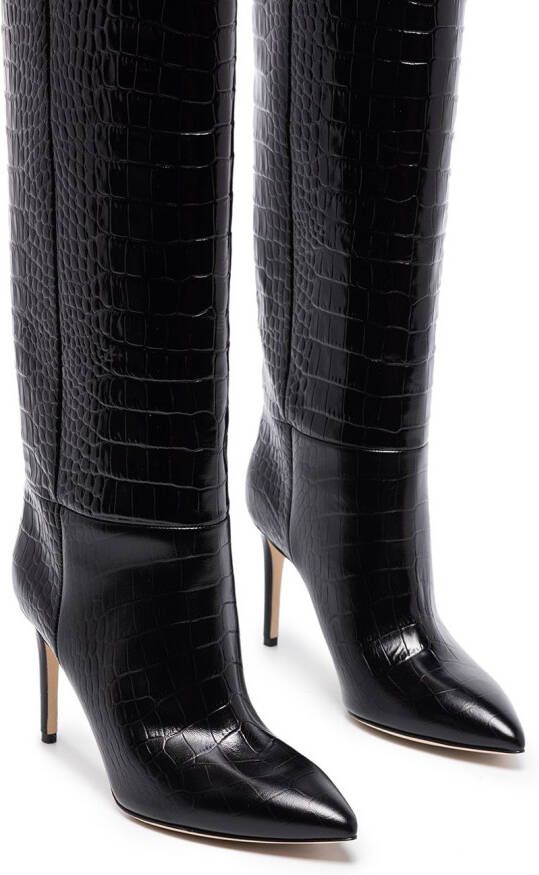 Paris Texas crocodile-embossed boots Black