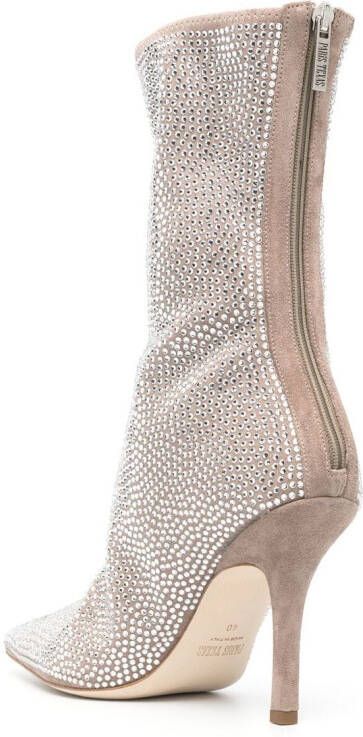 Paris Texas crystal-embellished 105mm pointed boots Neutrals