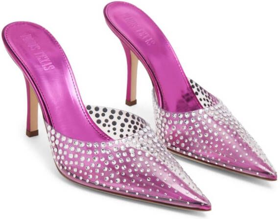 Paris Texas crystal-embellished pointed-toe mules Pink