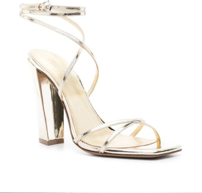 Paris Texas Diana 105mm wraparound sandals Gold