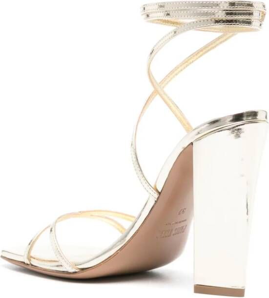 Paris Texas Diana 105mm wraparound sandals Gold