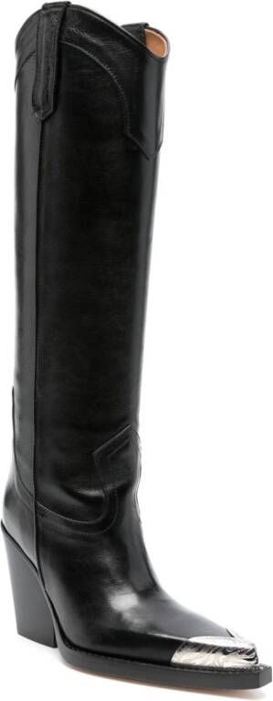 Paris Texas El Dorado 100mm leather boots Black