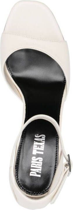 Paris Texas Fiona 100mm leather sandals White