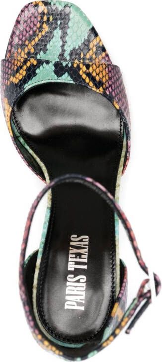 Paris Texas Fiona python-print sandals Black