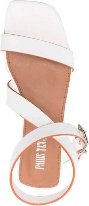 Paris Texas flat leather sandals White