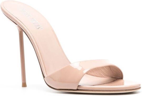 Paris Texas high stiletto leather mules Neutrals