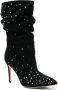 Paris Texas Holly 100mm crystal-embellished slouchy boots Black - Thumbnail 2