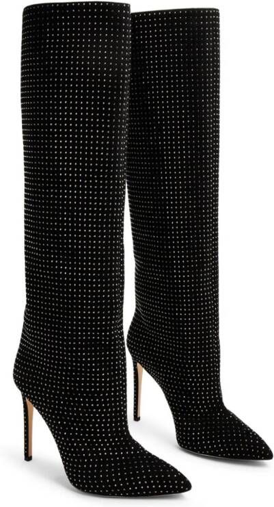 Paris Texas Holly 105mm crystal-embellished boots Black
