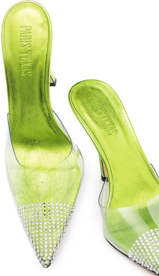 Paris Texas Holly 95mm PVC mules Green