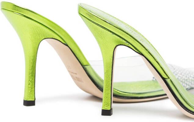 Paris Texas Holly 95mm PVC mules Green