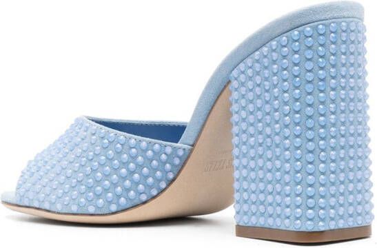 Paris Texas Holly Anja 100mm suede mules Blue