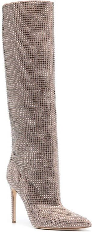 Paris Texas Holly crystal-embellished 105mm boots Neutrals