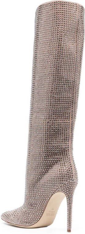 Paris Texas Holly crystal-embellished 105mm boots Neutrals