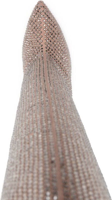 Paris Texas Holly crystal-embellished 105mm boots Neutrals