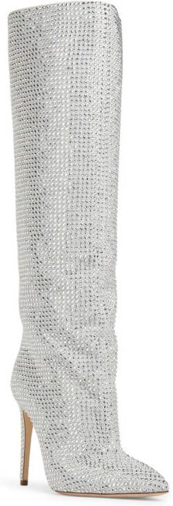 Paris Texas Holly crystal-embellished 105mm knee boots Silver