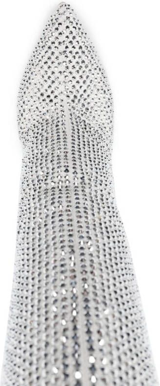 Paris Texas Holly crystal-embellished 105mm knee boots White
