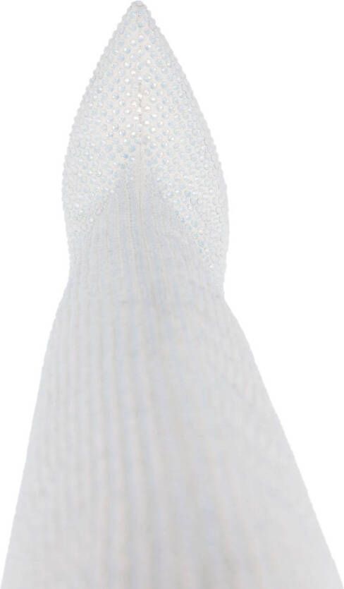 Paris Texas Holly 115mm crystal-embellished knee-high boots White