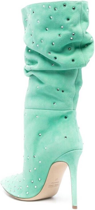 Paris Texas Holly crystal-embellished boots Green