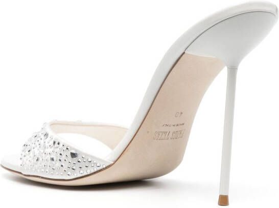 Paris Texas Holly Love Lidia 105mm crystal-embellished mules White