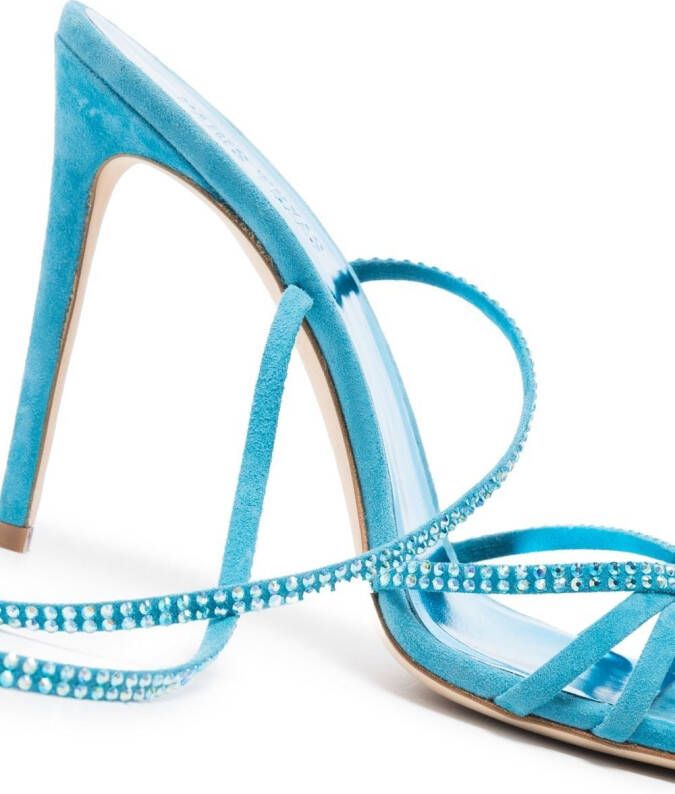 Paris Texas Holly Nicole 105mm lace up sandals Blue
