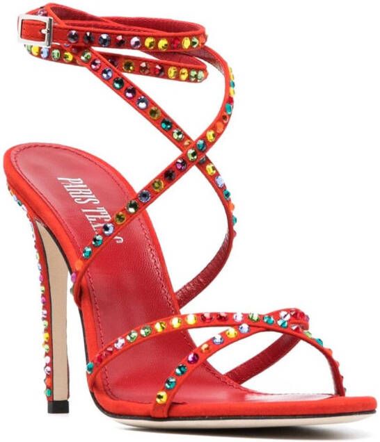 Paris Texas Holly Zoe lace-up 115mm sandals Red
