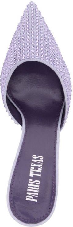 Paris Texas Hollywood 75mm crystal-embellished mules Purple