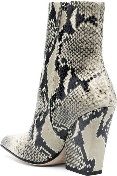 Paris Texas Jane 10mm snakeskin-print ankle boots Black