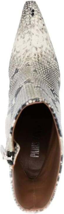 Paris Texas Jane 10mm snakeskin-print ankle boots Black