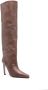 Paris Texas Jude 100mm knee-high leather boots Brown - Thumbnail 2