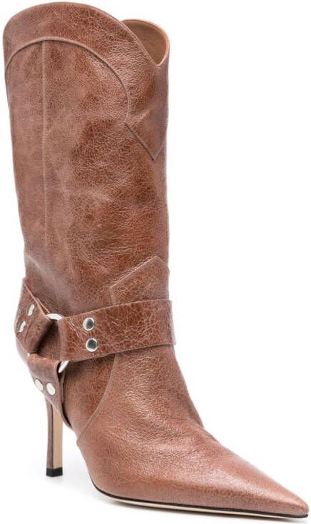 Paris Texas June 95mm leather boots Brown