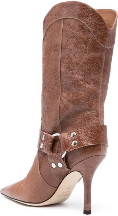 Paris Texas June 95mm leather boots Brown