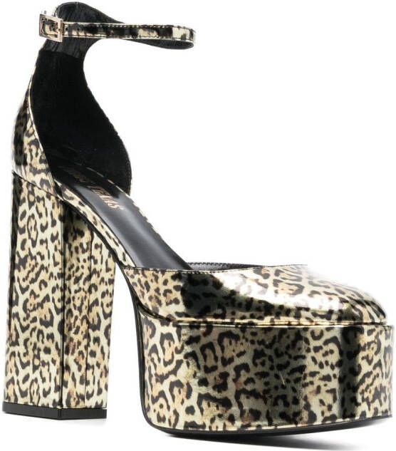 Paris Texas leopard-print 130mm sandals Brown