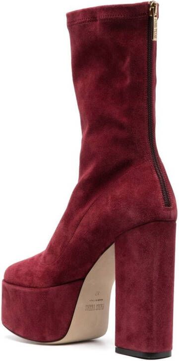 Paris Texas Lexy 130mm suede boots Red