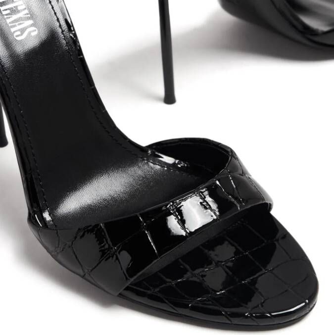 Paris Texas Lidia 105mm crocodile-effect sandals Black
