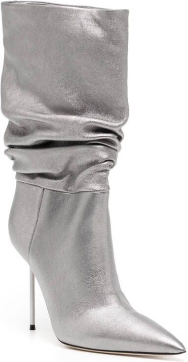 Paris Texas Lidia 105mm leather boots Silver