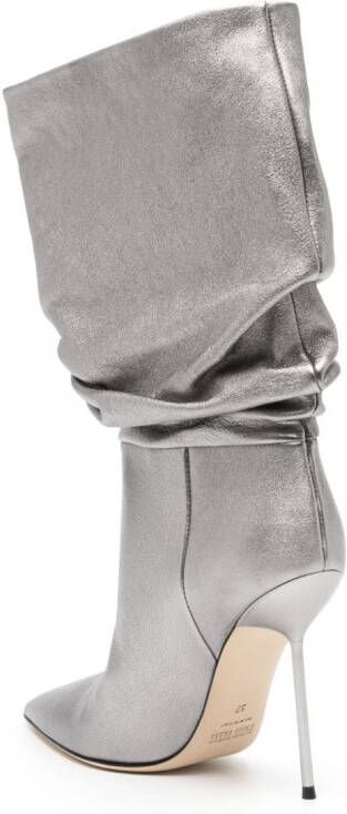 Paris Texas Lidia 105mm leather boots Silver