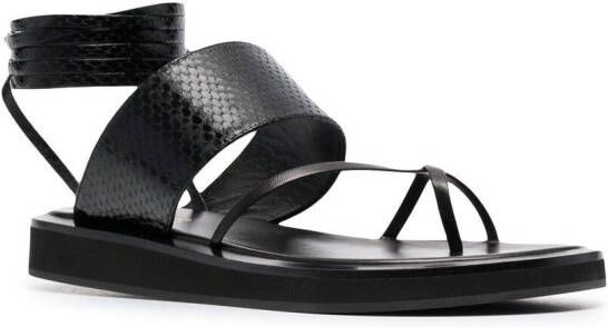 Paris Texas lizard-effect leather sandals Black