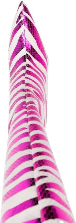 Paris Texas Mama zebra-print 105mm boots Pink